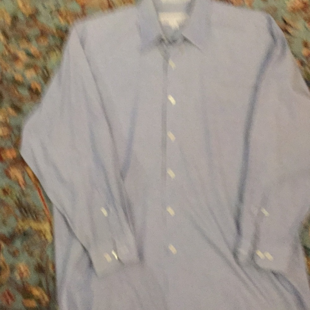 Dress shirt - blue - 16 32-33. Perry Ellis